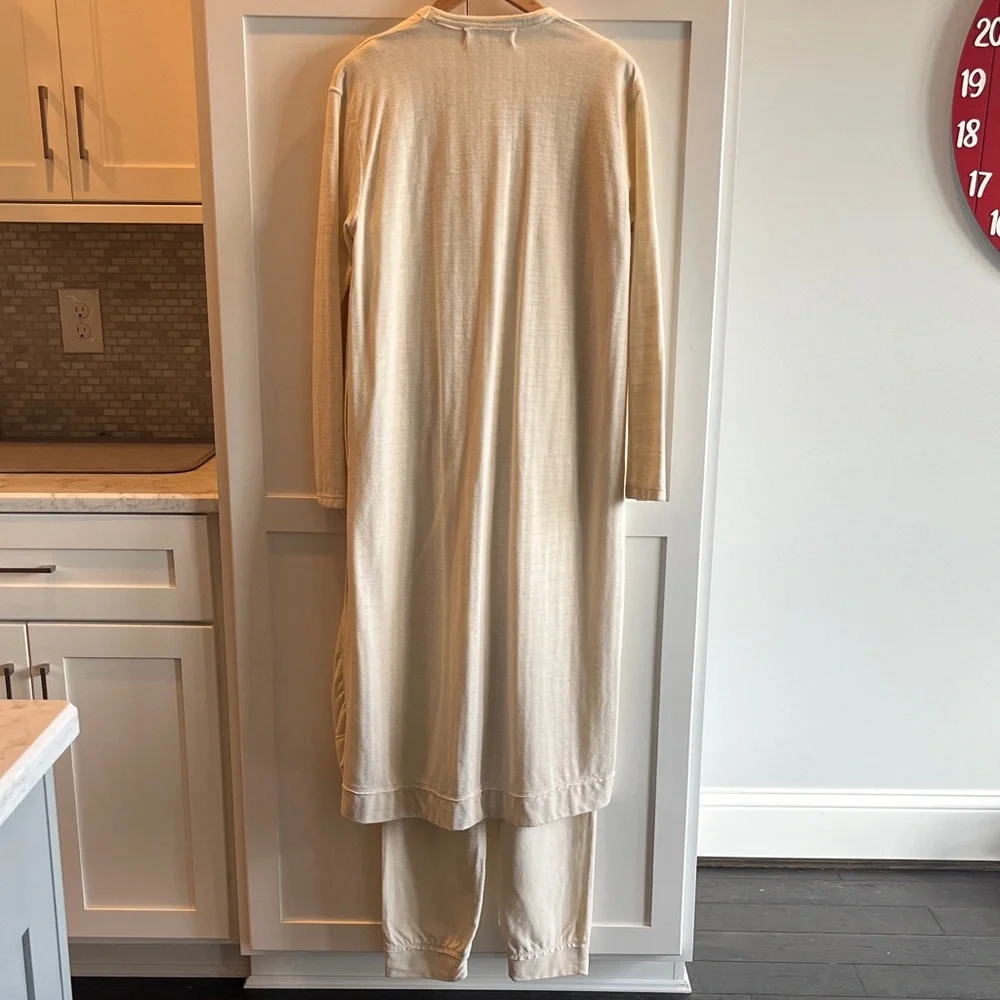 Free People Womens Bicoastal Set Elegant Cream Jumpsuit With Matching Duster - Picture 4 of 6